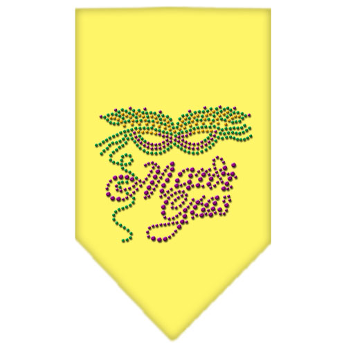 Mardi Gras Rhinestone Bandana Yellow Large